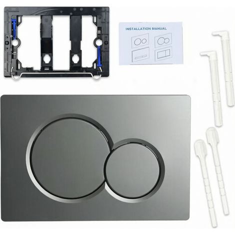 Plaque de chasse d’eau Sigma01 gris pistolet mat, remplacement réservoir encastré Geberit, double bouton économie d’eau