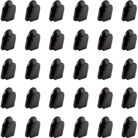 Lot de 30 Crochets Adhésifs Noirs Invisibles - Crochets Muraux Autocollants pour Serviettes, Vêtements, Clés de Voiture - Idéal pour Salle de Bain, Cuisine, Chambre, Garage (1/5)