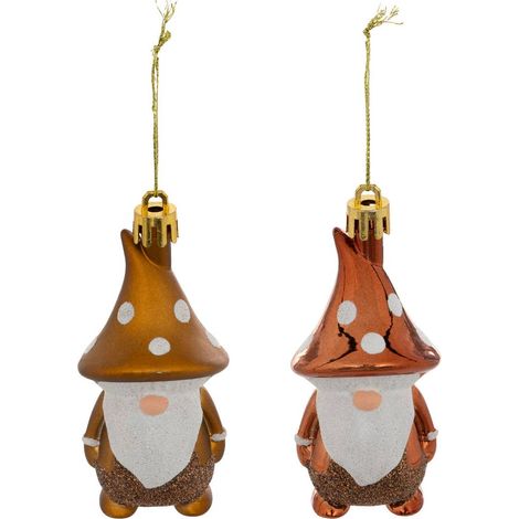 Set di 2 figure di gnomi h.8cm dorati - Feeric lights & christmas