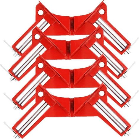 Abrazadera De Ángulo Recto De 90 Grados MINKUROW, Juego De 4 Abrazaderas Multiángulo, Soporte De Esquina De Marco De Foto, Herramientas Manuales De Carpintería Diy (1/5)