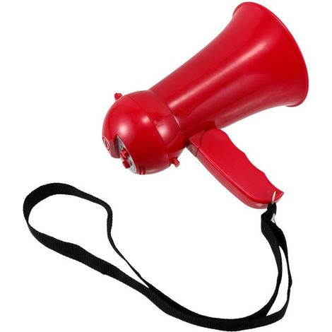 BelleRise - Klaxon de supporters, mégaphone, articles de fête sportive, klaxon portable, klaxon de supporters, en plastique rouge (1/5)