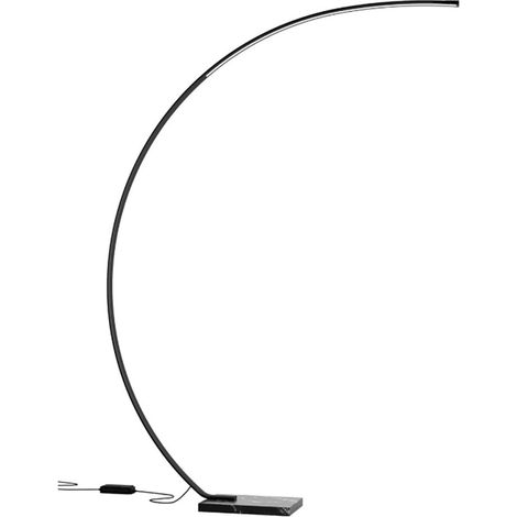 Piantana redo group carver 01-3217 3216 led 750lm 3000k lampada terra braccio arco, finitura metallo nero