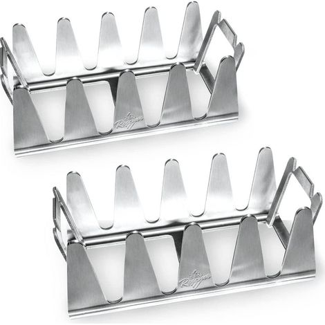 BRAVIX 2PCS Multi-barbecue Grill Rack en Acier Inoxydable, Robuste et Facile à Nettoyer, Gril Autoportant avec Boîte en Carton Ondulé, Grille de Cuisson Multi-en Acier Inoxydable pour Poulet