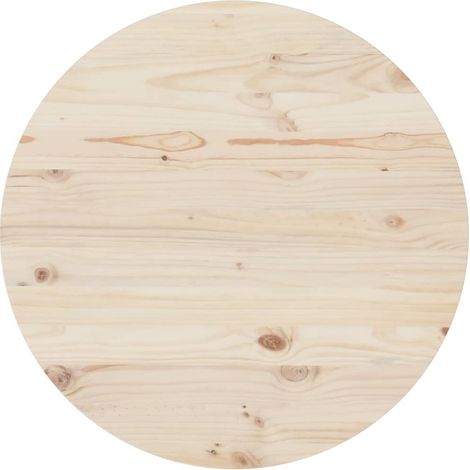 FIMEI Dessus de table Ø80x2,5 cm Bois de pin massif (1/5)