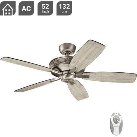 Afwerking: gepolijst antiek tin Materiaal: staal Hoogte: 34cm Doorsnede: 132cm Lamptype: Gewicht: 9,3 kg Wattage (max): Ventilator: laag 12,5 W 66,3 W hoog (1/5)