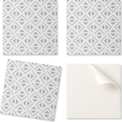 Baldosas de vinilo estampadas - Decoraci贸n de dormitorio, cuadrados geom茅tricos 9x30x30 cm