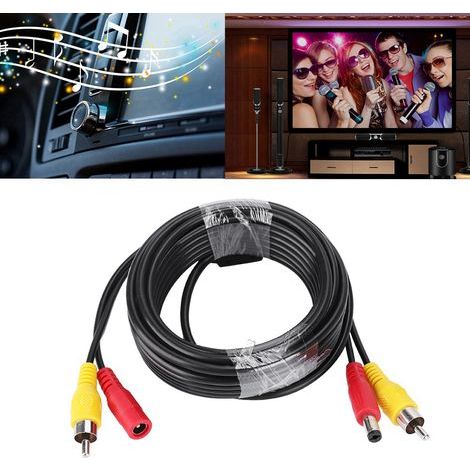 Caméra de recul voiture analogique RCA 12V avec câble vidéo et alimentation intégrée (5 mètres) (1/4)
