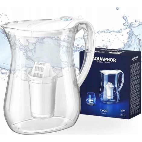 Jarra filtrante de agua Aquaphor Lyon blanca de 3,8 L con cartucho de carbón A5 (1/5)