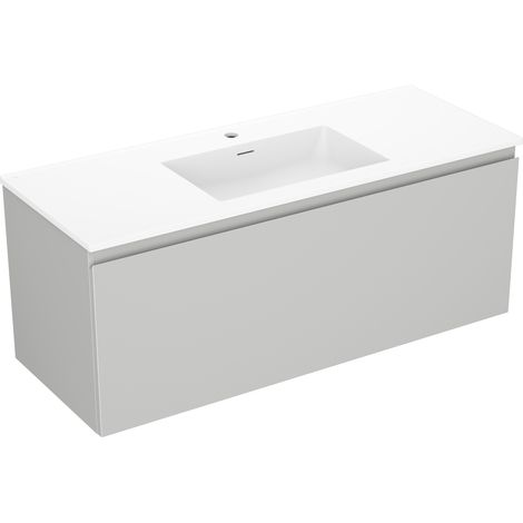 Mexen Orio Badezimmerunterschrank 120 cm mit Waschbecken Otis, 1 Schublade, grau matt/weiß matt - 91A10-12047-1-BF62-W18M01 (1/5)
