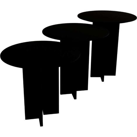 Ensemble de 3 tables d'appoint Leo Noir (1/3)
