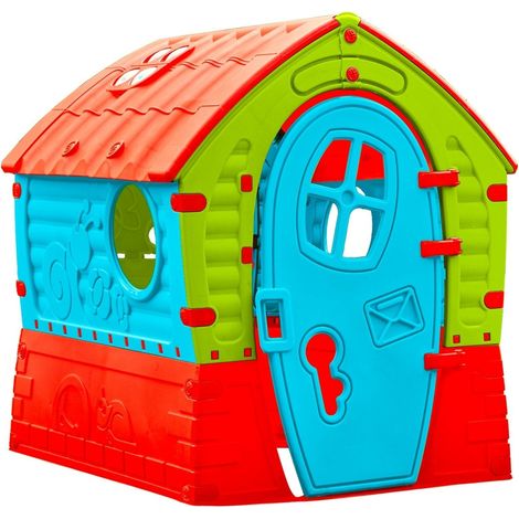 Habitat Et Jardin – Maisonnette cabane en plastique résistante aux UV 95 x 90 x 110 cm – Pour intérieur et extérieur – Avec fenêtres et porte facile à ouvrir