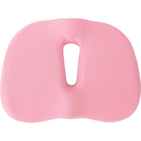 Coussin en mémoire de forme orthopédique pour bureau, forme donut rose, assise souple et respirante (1/5)