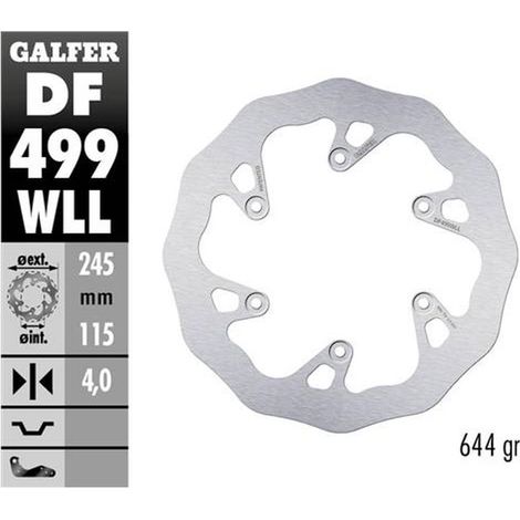 Disco freno posteriore Galfer per Yamaha YZ 125/250 '02-'17, YZF/WRF 250/426/450 '02-'15 Wave (245x115x4mm)