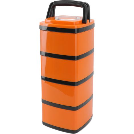 Isolierte Bento-Box aus Edelstahl 304, auslaufsicher, stapelbar, japanische Isolier-Lunchbox für Schüler, Büroangestellte, 4 Fächer, 2,9 l (1/5)