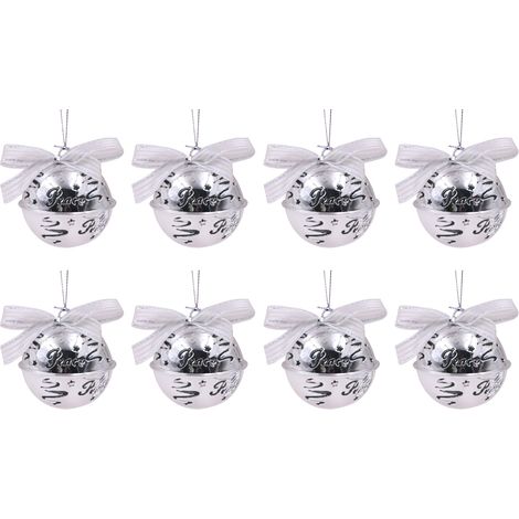 Campana Decorativa Redonda - Hierro Pintado - Para Navidad Fiesta Hogar DIY - Set De 8 Unidades (1/5)