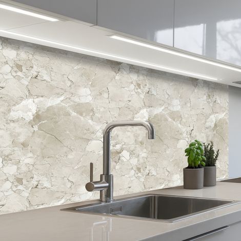 Kitchen Splashback Marble - Gray - Veins 100x60 cm
