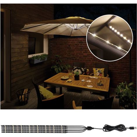 Lampe parasol LED 3000K USB 6 lumières IP44 Paulmann (1/5)
