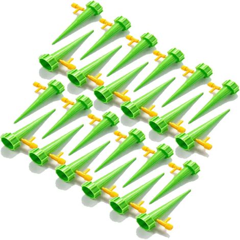 (24 pièces vertes) Kits d'arrosage automatique, arroseurs goutte à goutte, système d'arrosage automatique pour plantes d'intérieur, accessoires de jardin créatifs (1/4)