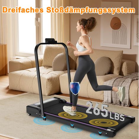 Klappbares Laufband 1–8 km/h, Walking Pad für unter den Schreibtisch, 2,5 PS, schwarz OKMYHOME (1/5)