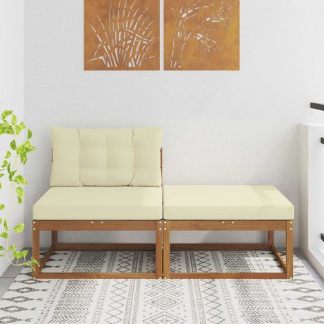 vidaXL  Sectional Sofa Units  with Cushion 2 Piece Natural