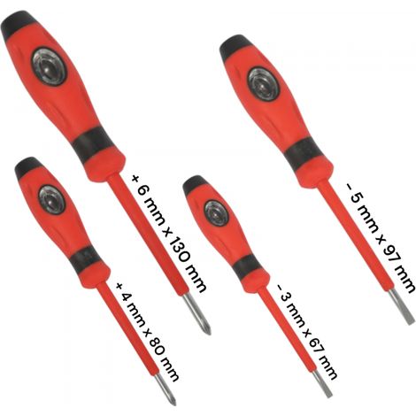 Set di cacciavite isolati Professionali con impugnatura morbida 4 pezzi 07720