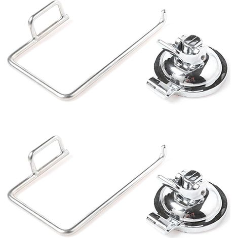 2 porte-essuie-tout muraux, inox/argenté/à ventouse/avec étagère (1/5)