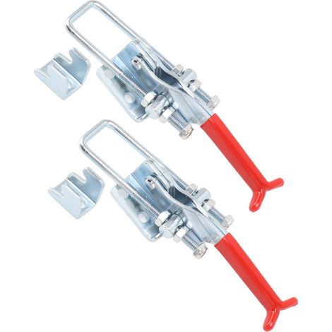 Lot de 2 pinces à genouillère réglables en U, en fer galvanisé robuste, à dégagement rapide, pour porte de tiroir (1/5)
