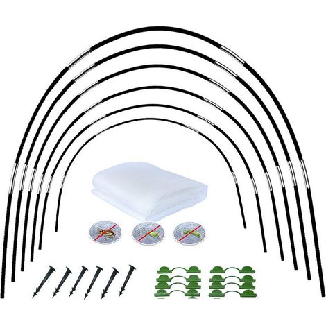 Kit de 18 arceaux de jardin en filet pour serre, tunnel de jardin, cadre de support pour tunnel de jardin (2 x 6 m) (1/5)