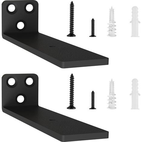 pezzi di staffe per mensole da parete da 15 cm, staffe resistenti, supporti per mensole da parete per ripiani aperti fai da te (nero)