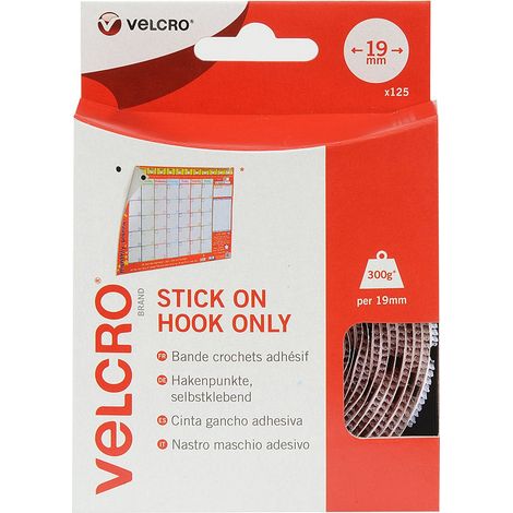 VELCRO Brand Nastro maschio adesivo 19mm x 125 Bianco