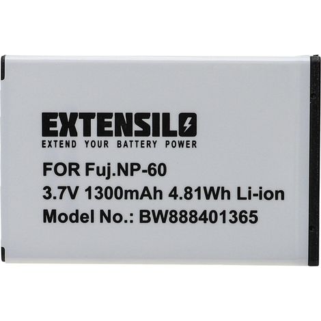 EXTENSILO Akku kompatibel mit Aiptek MZ-DV, V100-LE, V2T6, H100, HD 720P, HD720 P, IS-DV, V5T2, DZO-Z53, GO-HD, T200 Kamera (1300 mAh, 3,7 V, Li-Ion) (1/3)