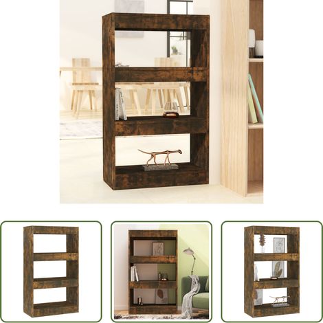 Étagère décorative - Bibliothèque/Séparateur de pièce Chêne fumé Bois d'ingénierie (1/5)