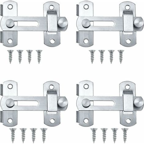 4-Rollen-Vorhängeschloss, 7,6 cm Schiebe-Vorhängeschloss, Türschloss aus Edelstahl, Türschloss, Torschloss, Garten- und Fensterschloss (1/4)