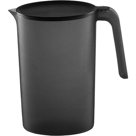 Carafe d’Eau Transparente 2 Litres 17 x 18.7 cm Noire, Pichet pour Eau Chaude et Froide avec Graduation (1/2)