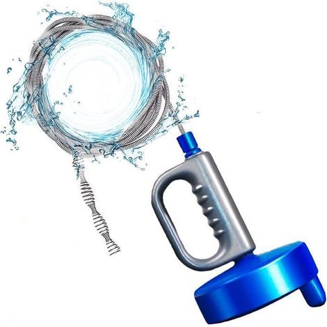 Déboucheur de canalisations - Déboucheur de toilettes - Spirale flexible de 4 m avec poignée pistolet - Pour Femeo (1/5)