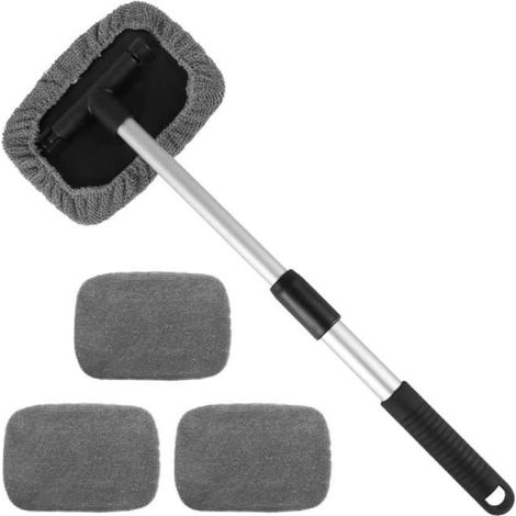 Brosse de nettoyage de pare-brise télescopique pour voiture. Rotation à 180°, manche long avec 4 brosses en microfibre (1/4)