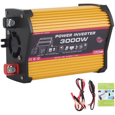 RHG 300W Onduleur de Voiture, Double convertisseur de Puissance Automatique d'inverseur de Voiture USB  Adaptateur à Onde sinusoïdale modifiée Convertisseur de tension (1/5)