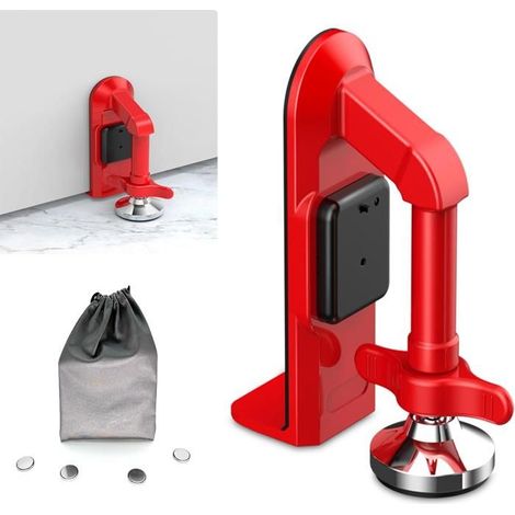 【Sécurité d'alarme】Ensemble de butées de porte avec alarme 120 dB - Cales antivol robustes pour maison/voyage/hôtel, base en caou