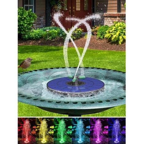 Fontaine Solaire-Upgraded 4W Solaire Flottant Extérieur Fontaine Pompe Bassin Solaire avec 6 Buses pour Bain d'oiseaux,etang,Piscine (1/4)