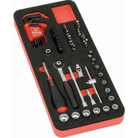 Coffret cliquet et douilles 1/4'' 59 pièces – Mécanisme 72 dents pour espaces confinés – Module mousse haute densité – Outils organisés – Peddinghaus