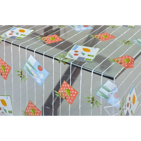 Nappe Transparente Moderne Résistant Aux Taches Différentes Tailles Feuilleté PVC Nappe De Table Cristal Imprimé (B) - 140x50 Cm