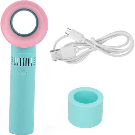 Ventilateur portable mini USB rechargeable sans lame pour greffe de faux cils (bleu) (1/5)