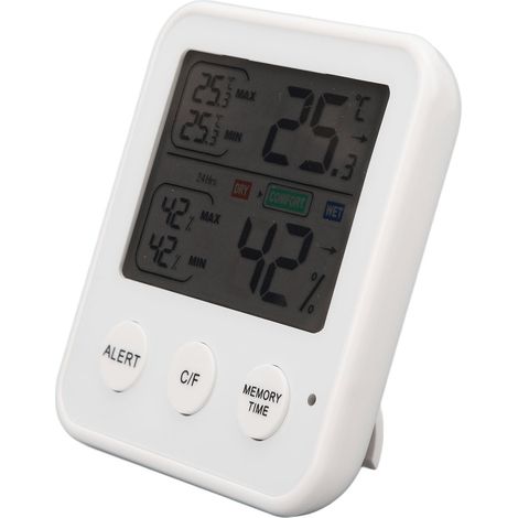 Thermomètre-hygromètre numérique LCD, indicateur de température et d'humidité, hygrothermographe blanc (1/5)