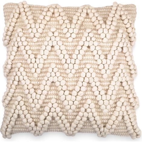 Cuscino in stile boho Bali - Copertura e riempimento inclusi - Linava Bianco