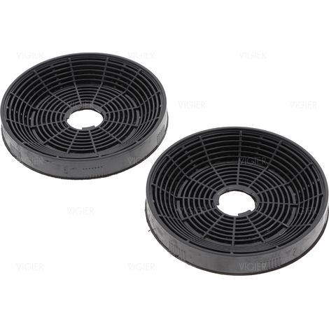 LOT DE 2 FILTRES CHARBON ROND HOTTE 15.8CM KF001 (1/3)