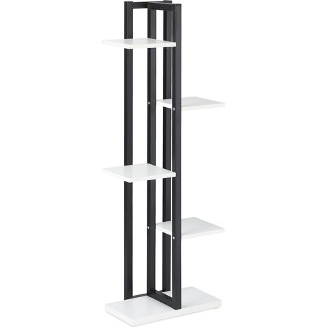 Estantería para plantas en escalera 117 x 43 x 22 cm soportes robustos diseño contemporáneo en acero negro 130011042 (1/5)