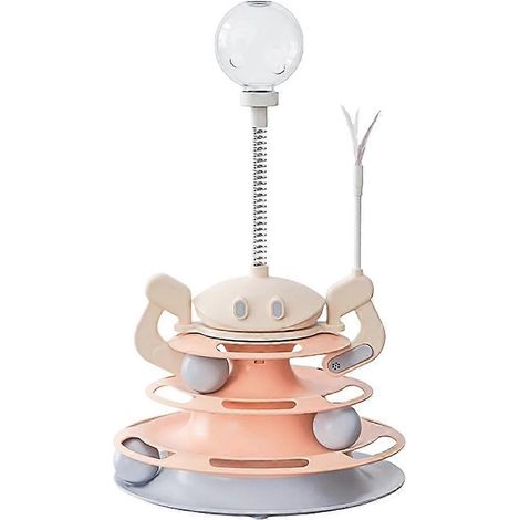 Tour à balles pour chat à 3 niveaux avec jouet d'exercice et de stimulation pour la cuisine, l'appartement, l'entrée ou le salon (B) (1/5)