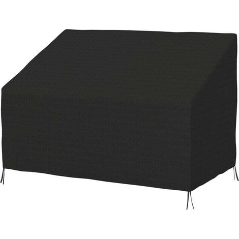Fodera per cuscino, copridivano da esterno impermeabile, copripanchina da giardino, tessuto Oxford 600D, 140 x 84 x 56/94 cm, nero -Crezuo
