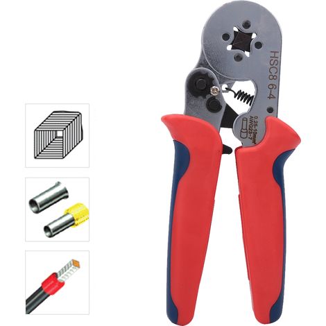 Crimpzange + 1200 selbstjustierende Klemmen für Drahtkabel, Crimpzange HSC8 6-4B HSC8 6-4B+1200PCS (Kupfer) (1/5)