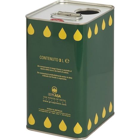 LATTINA PER OLIO SENZA TAPPO cm. 12x15x20,5 h lt. 3 con doppio foro 12.00 pz